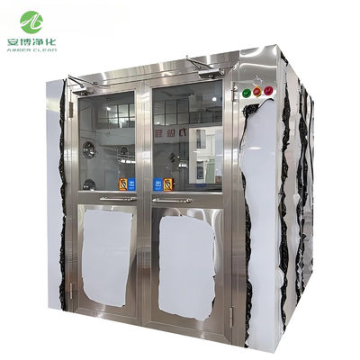 AMBER Stainless Steel Person Air Shower G4 And H13 Dual Filtration Systems